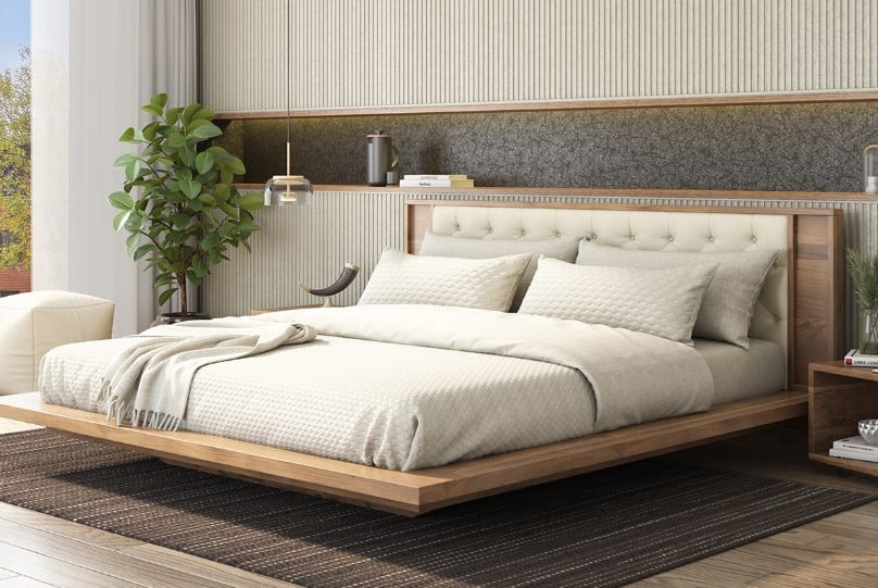 Crate & Barrel Custom Wooden Bed Frame